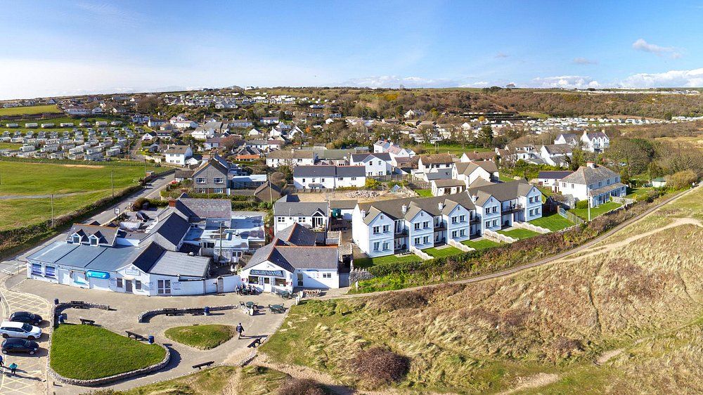 Aerial view of Port Eynon village and beach