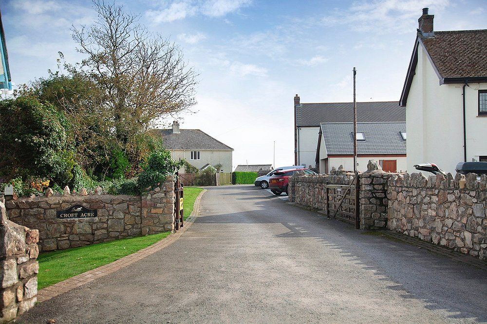 Croft Acre entrance with stone walls